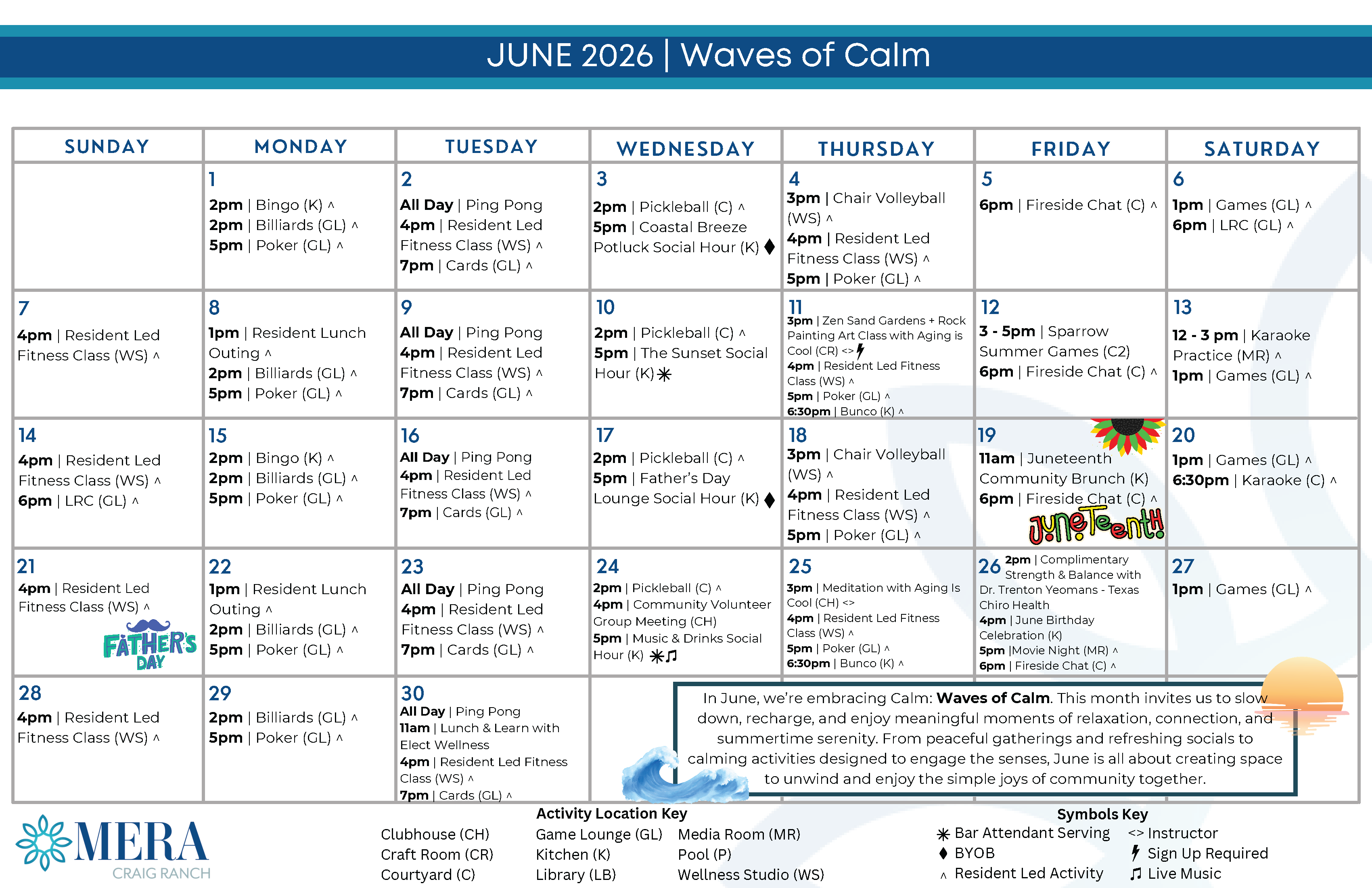 Resident Calendar Resident Calendar